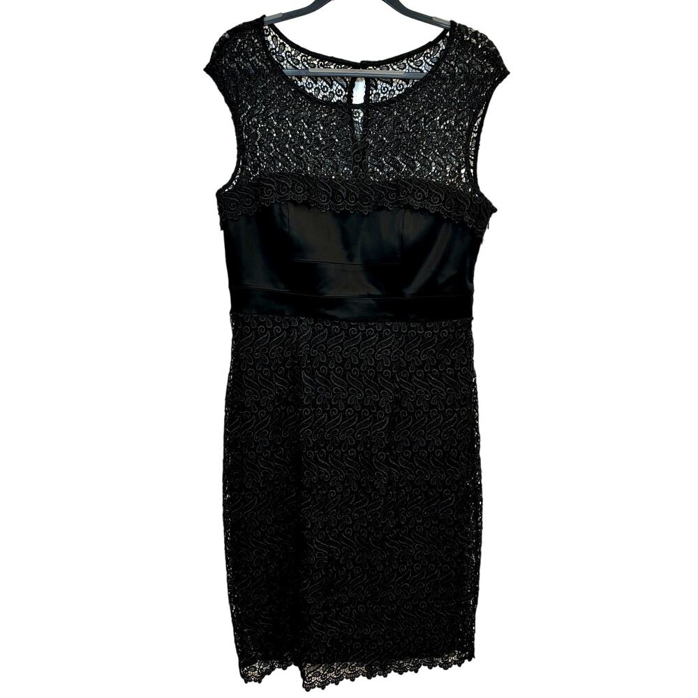 JAX Black Label Floral Lace Black Dress Size 12